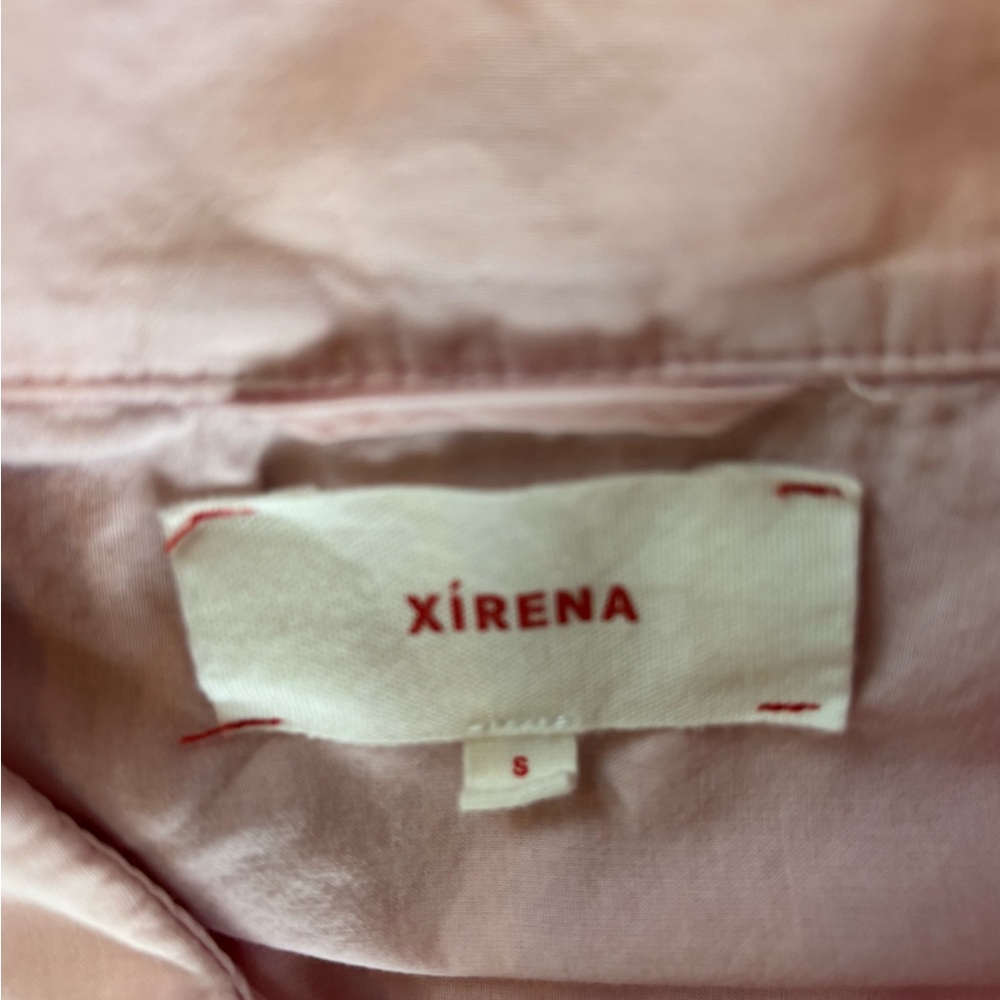 EXTRA PICS DO NOT BUY Xirena Oversized One Pocket Cotton Button Down In Pink - Picture 3 of 4